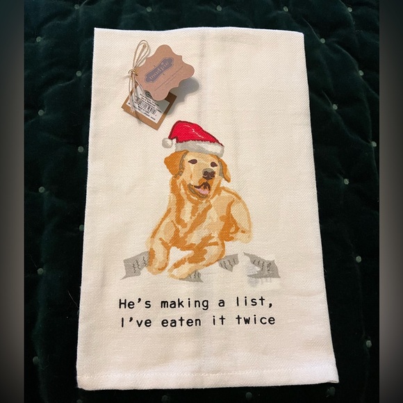 Mud Pie Other - Golden Retriever holiday hand towel - NWT